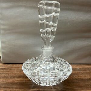 Clear, cut, glass perfume bottle